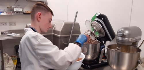 student working in a lab