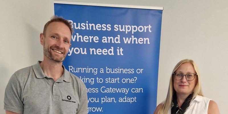 Paul Stark who founded Livingston-based Sustainable Sport, and Claire McGurk, founder of Canine Bodywork Clinic